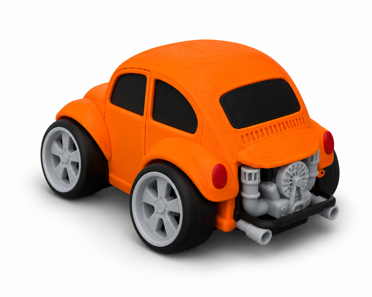 Toon VW Beetle Bug 3D Printed Model Car