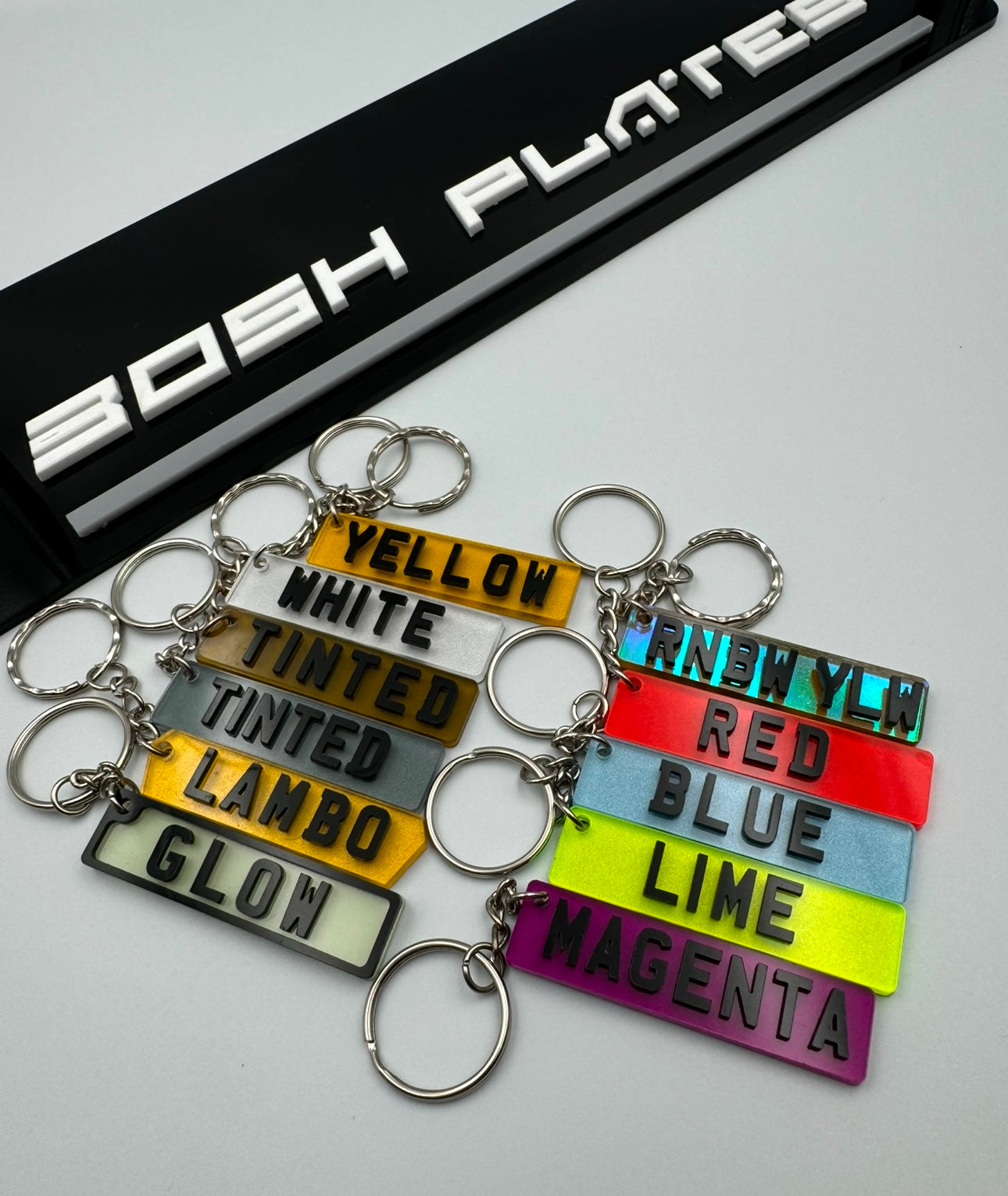 4D Number Plate Keyrings