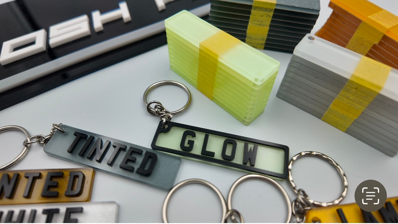 4D Number Plate Keyrings