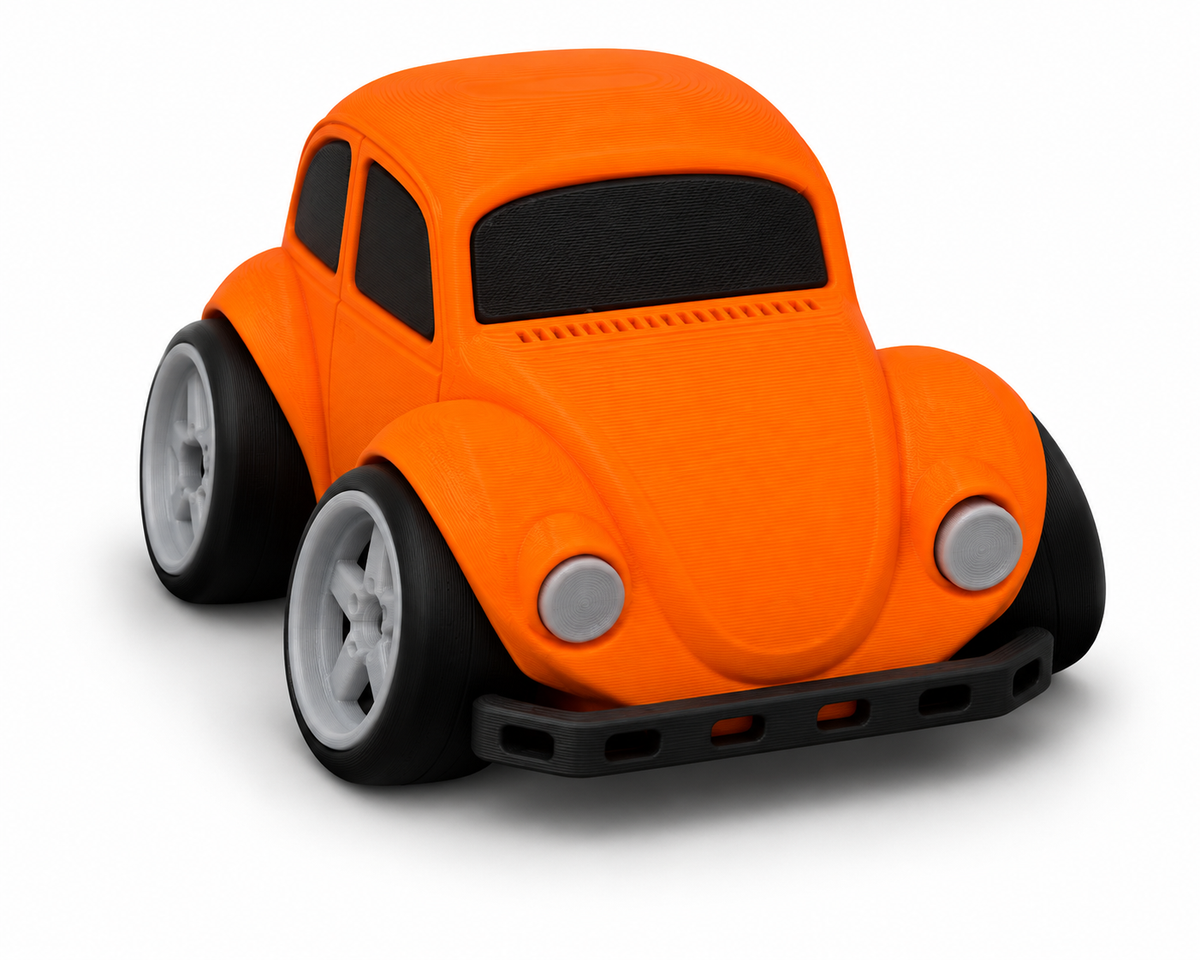 Toon VW Beetle Bug 3D Printed Model Car