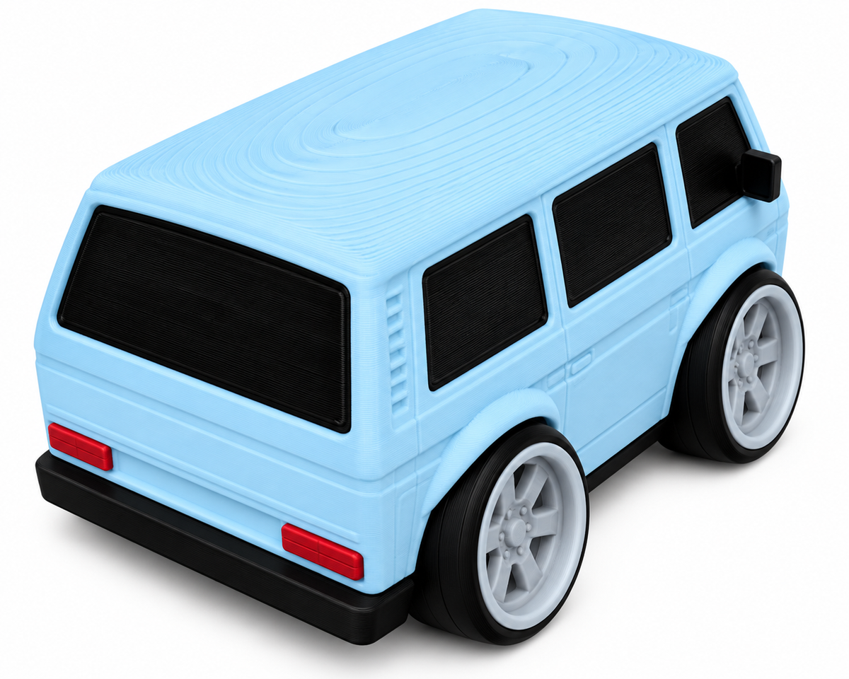 Toon Vw T3 Bus 3D Printed Model Car
