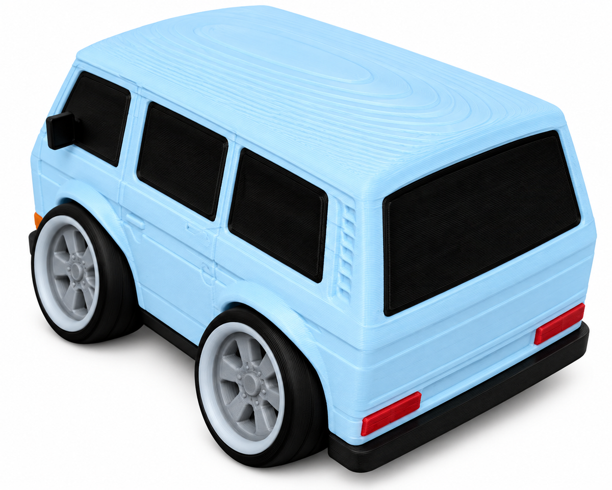 Toon Vw T3 Bus 3D Printed Model Car