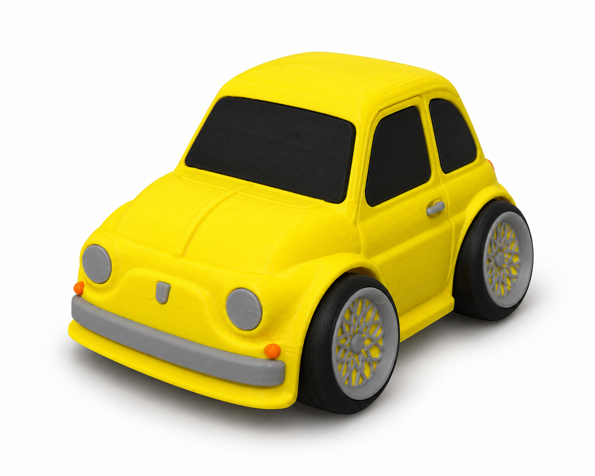Toon Fiat 500 3D Printed Model Car
