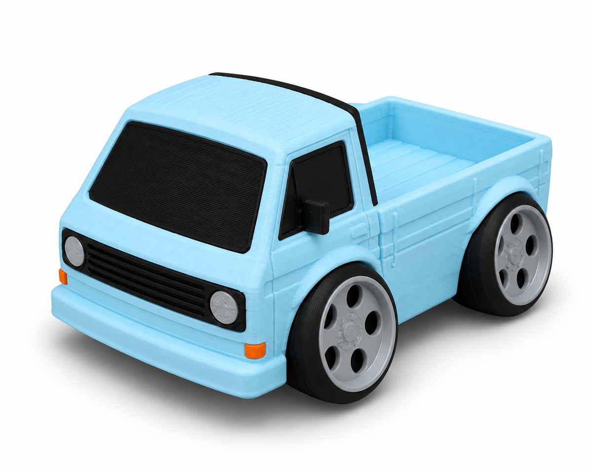 Toon VW T3 Pickup 3D Printed Model Car