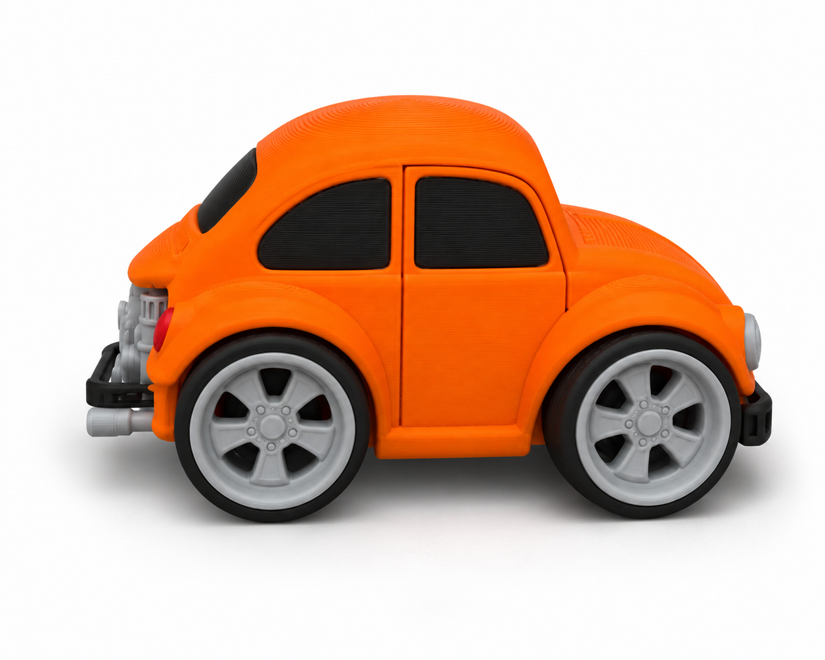 Toon VW Beetle Bug 3D Printed Model Car
