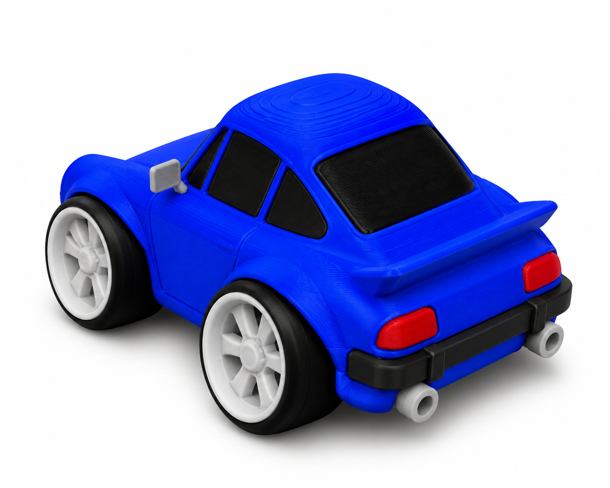 Toon Porsche 911 3D Printed Model Car