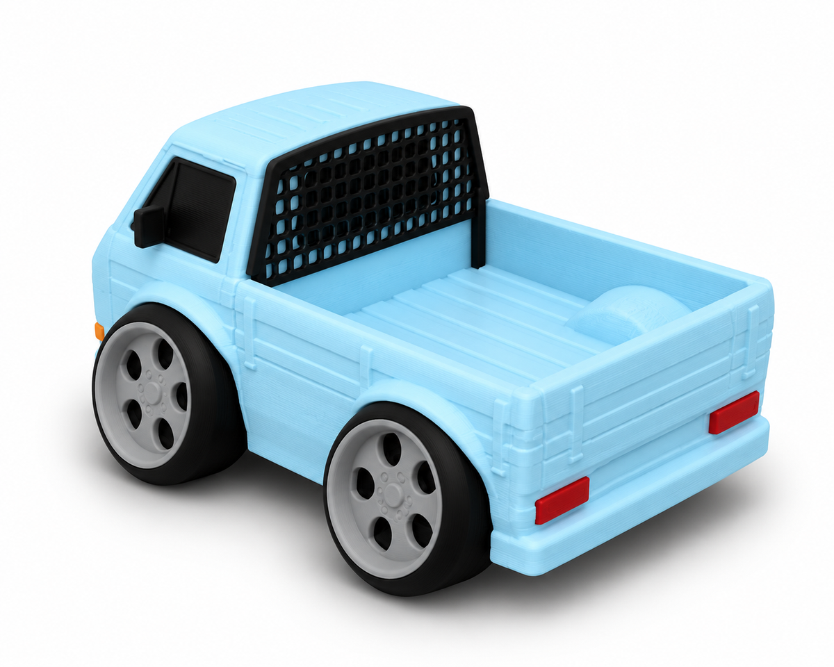Toon VW T3 Pickup 3D Printed Model Car