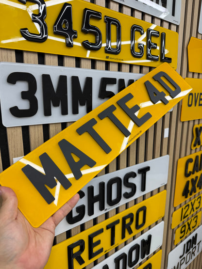 Matte 4D 3mm Acrylic Number Plates