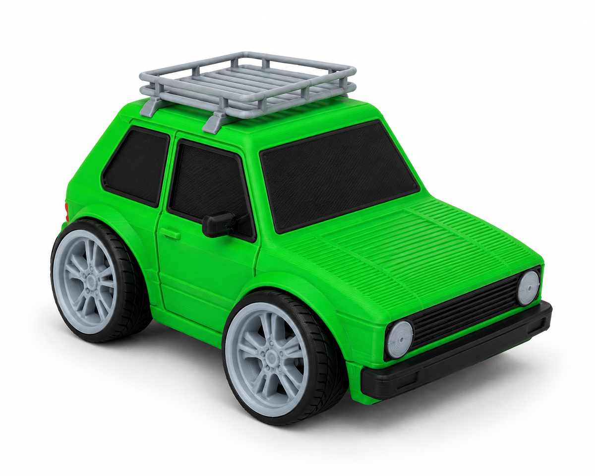Toon Golf Mk1 3D Printed Model Car