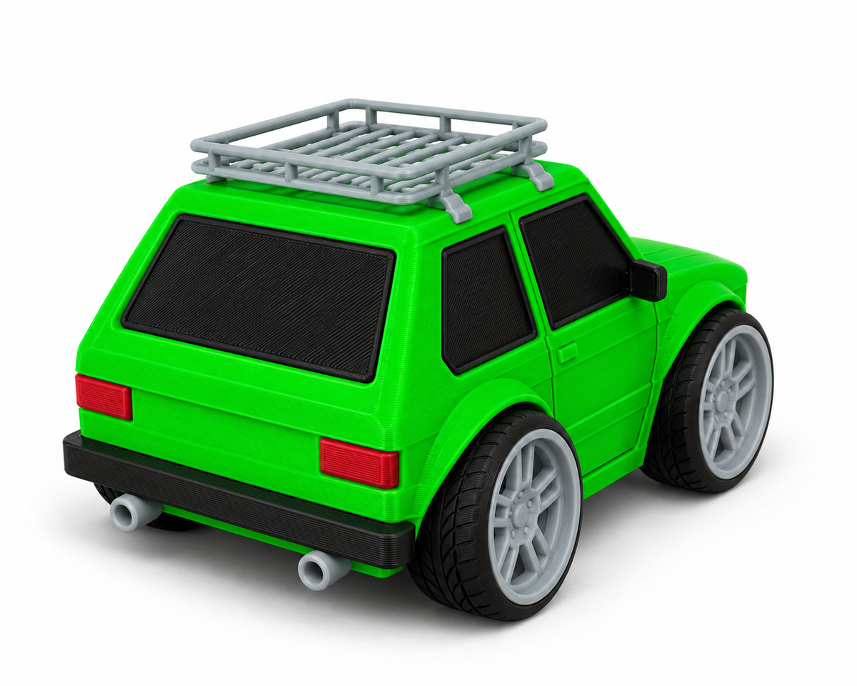 Toon Golf Mk1 3D Printed Model Car