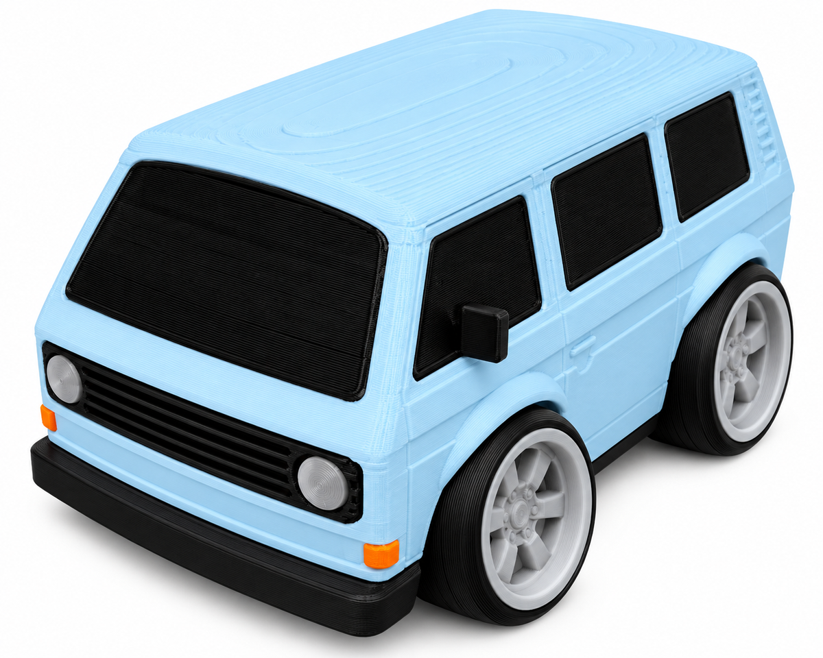 Toon Vw T3 Bus 3D Printed Model Car