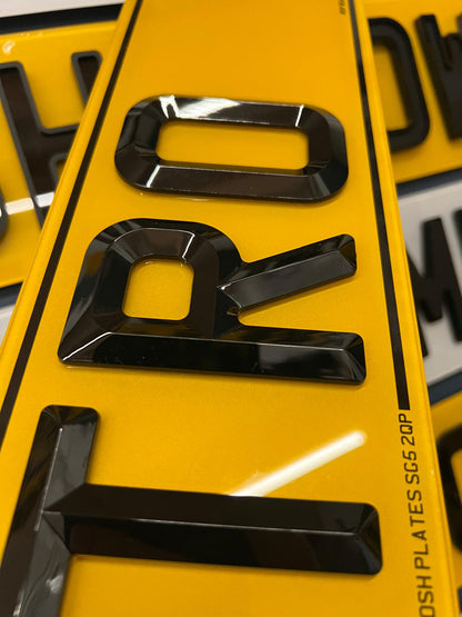 4D Retro/Bevelled Number Plates