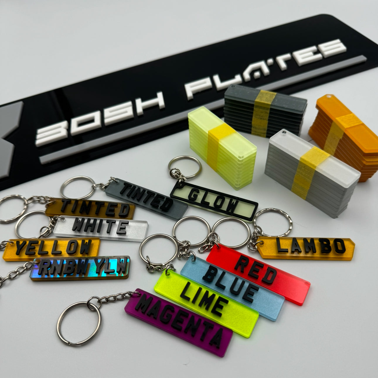 4D Number Plate Keyrings