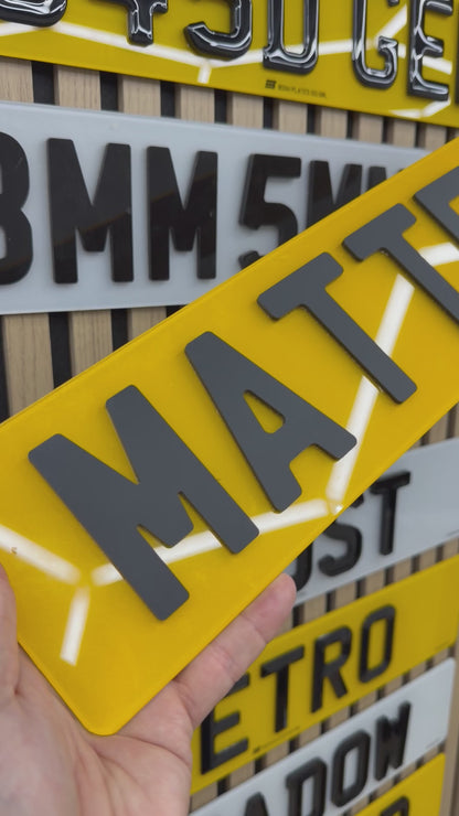 Matte 4D 3mm Acrylic Number Plates