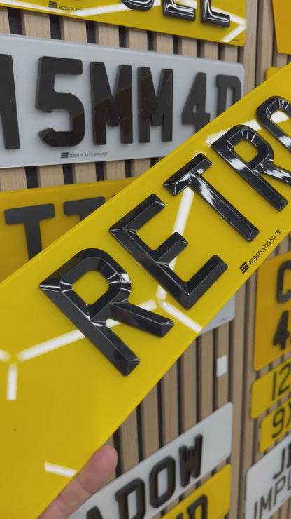 4D Retro/Bevelled Number Plates