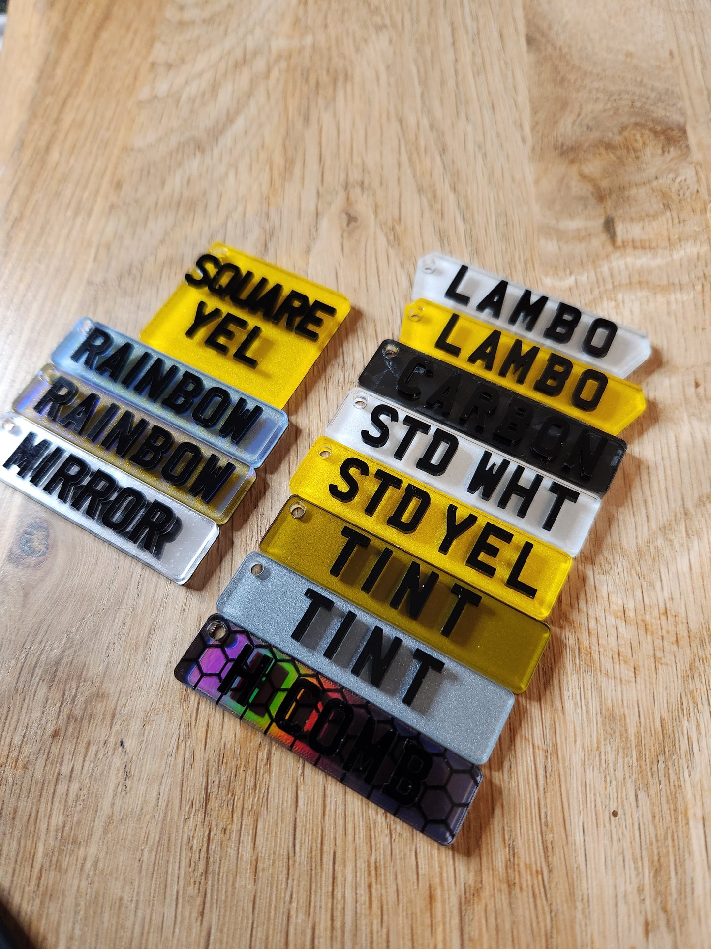 4D Number Plate Keyrings